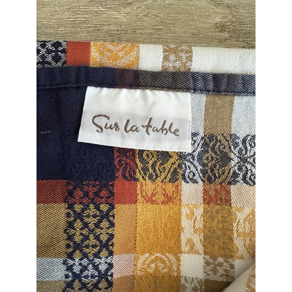 Sur La Table Plaid 100% Cotton Extra Large Table Runner 108 x 18‎ Fall Country